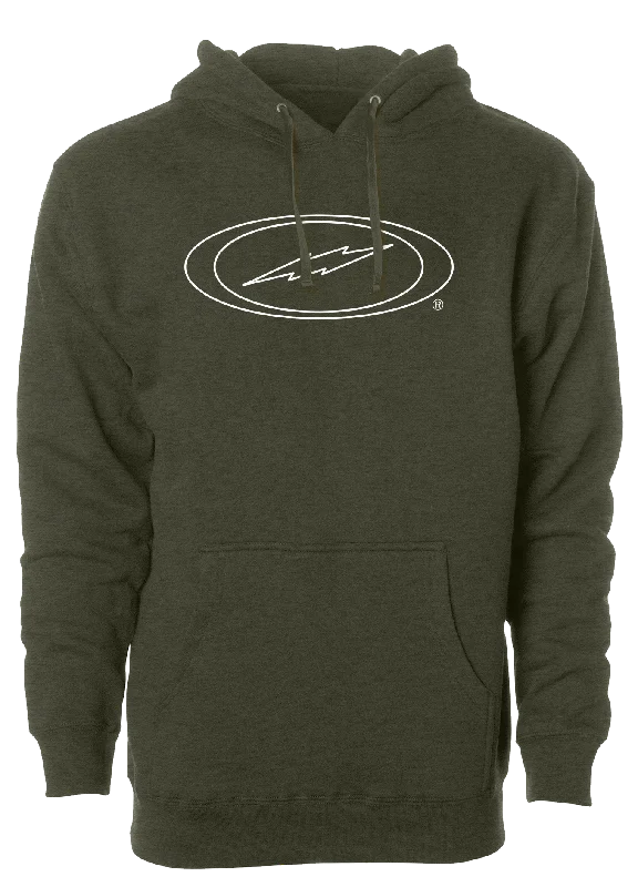 Storm Bowling Oval Bolt Logo Hoodie White Outline