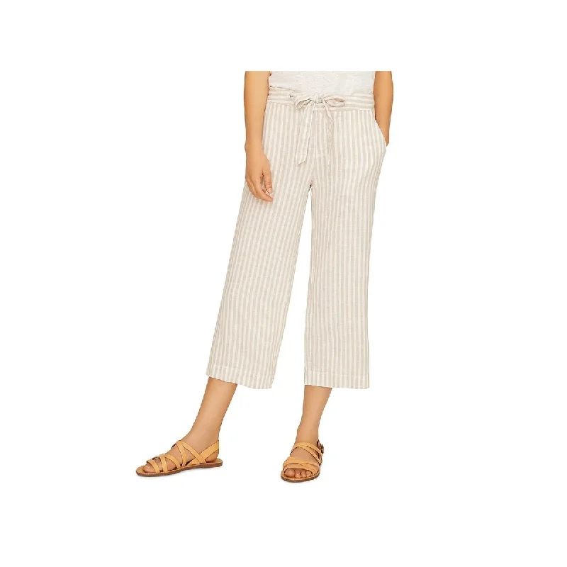 Sanctuary Women's Linen Blend Stripe Dress Pants Beige Size 32