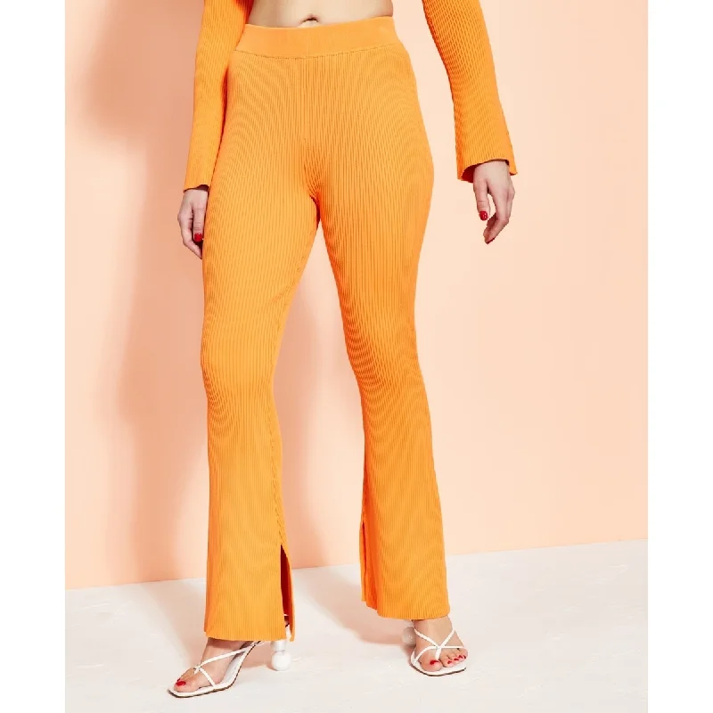 Royalty By Maluma Women's Ribbed Pants Orange