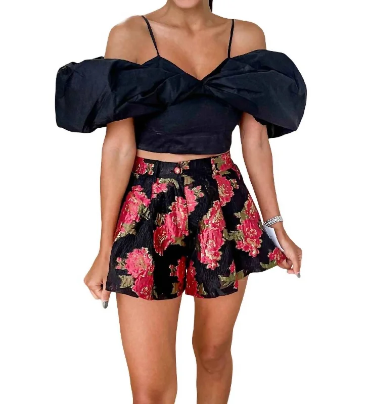 Scarlett Blossom Shorts In Black