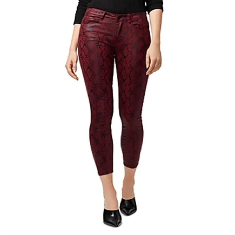 Sanctuary Women's Social Standard Denim Snake Print Skinny Jeans Red- Size 24