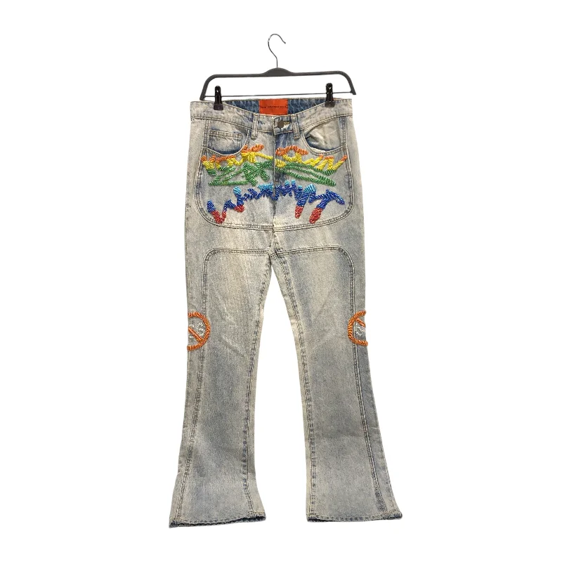 WHO DECIDES WAR/Bootcut Pants/28/Denim/BLU/BEADED JEANS