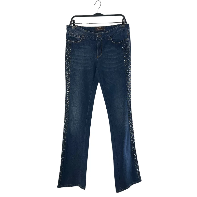 roberto cavalli/Bootcut Pants/44/Denim/NVY/BRONZE STUDDED SIDES