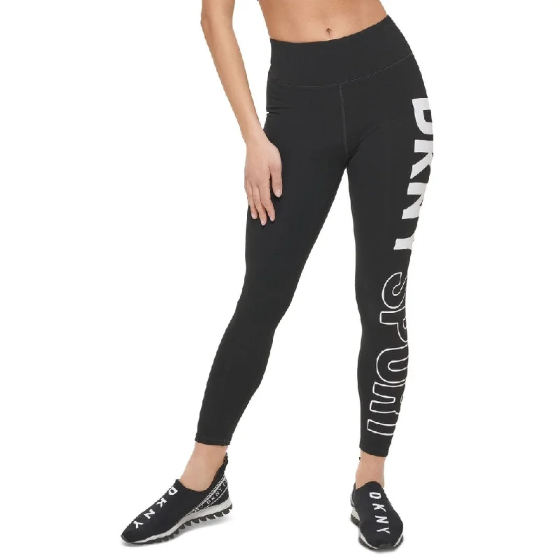 DKNY Women's Exploded Sport Outline HighWaist Leggings Black Size Small