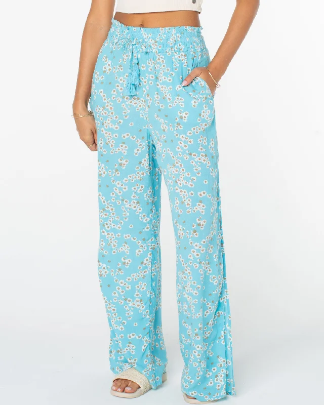 Tropical Rhythm Wide Leg Beach Pants - Maui Blue Margarita