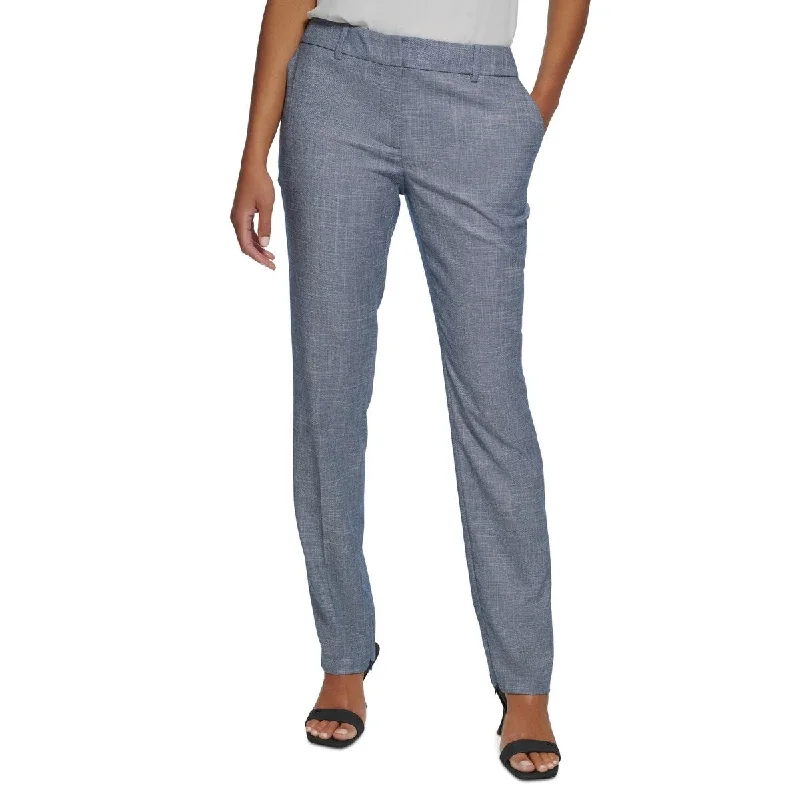 Calvin Klein Women's Mid Rise Ankle Zip Pants Blue Size 14 Petite - 14 Petite