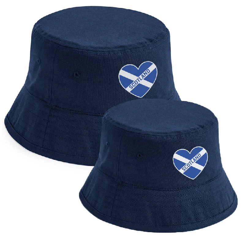 Euros - Scotland Heart Matching Navy Bucket Hats