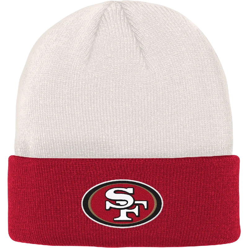 Youth 49ers Bone Crown Cuff Knit